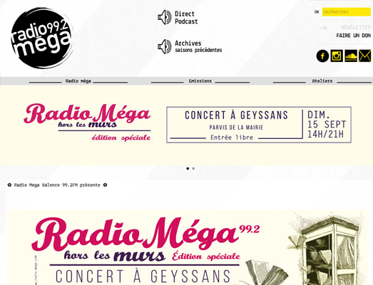 création sign-web pour radio méga